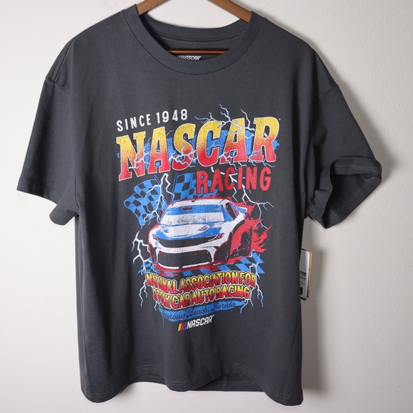 Nascar Other - NASCAR Graphic T-Shirt Charcoal Gray Regular Crop Fit XL Heavyweight Fabric
